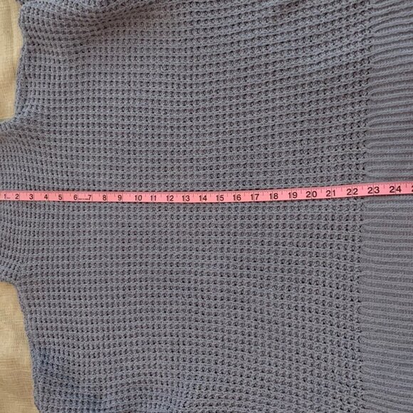 American Eagle Sweater Funnel Neck Waffle Knit Blue Gray Women's XL - Picture 5 of 6